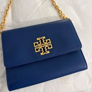 Tory Burch Blue/purple Crossbody with Gold Accents
